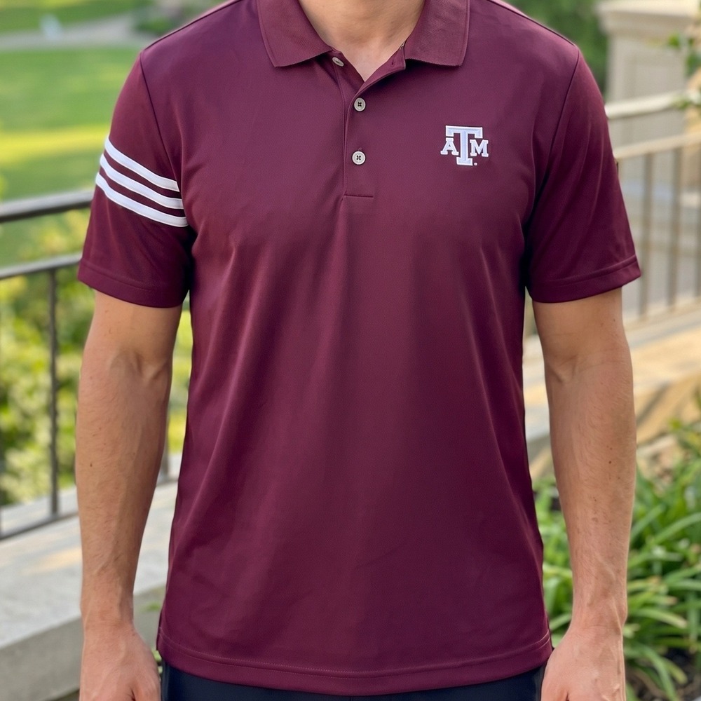 Adidas Texas A&M Aggies Climacool Polo Shirt Maroon Mens XL Short Sleeve Golf